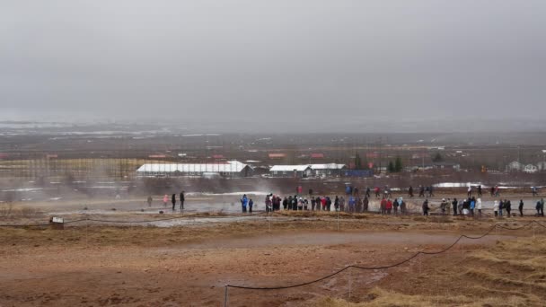 Erupción Del Gran Geysir Islandia — Vídeos de Stock