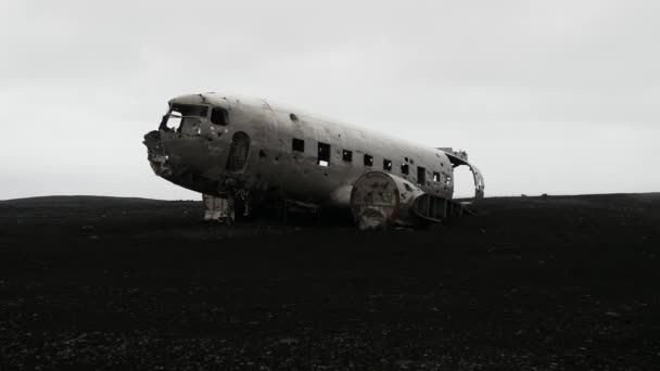 冰岛南部海岸的飞机失事了 — 图库视频影像