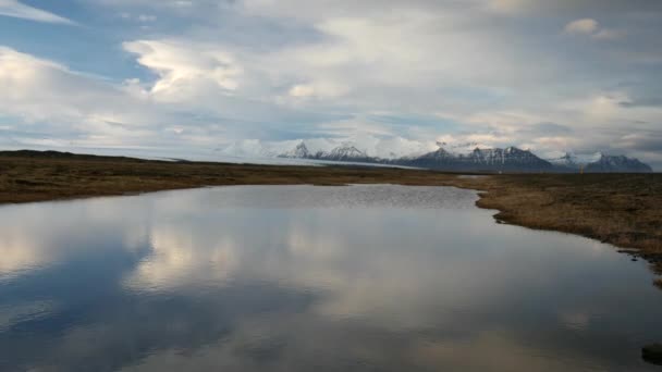 Time Lapse South Coast Iceland Mountains Landscape — Stock Video