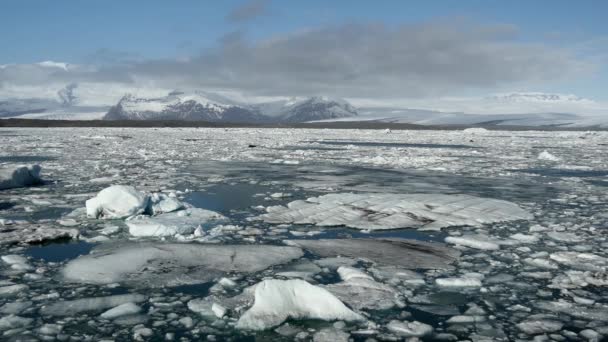 Cerca Del Derretimiento Del Hielo Laguna Del Glaciar Sureste Islandia — Vídeos de Stock