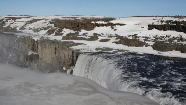 Regenboog Close Bij Dettifoss Waterval Vatnakull National Park Het Noordoosten — Stockvideo