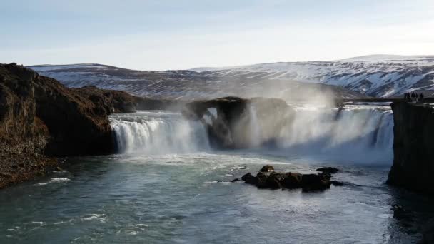 Godafoss Cachoeira Islândia — Vídeo de Stock