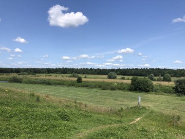 Vecht ve Junne nehri çevresindeki manzara Overijssel Hollanda