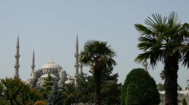 İstanbul 'daki Sultan Ahmed Camii' ne (Mavi Cami) yakın çekim