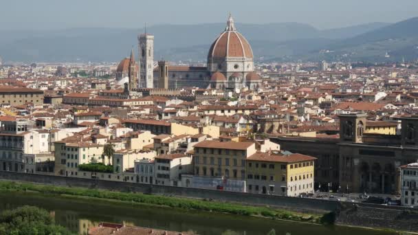 Tiden Förfaller Från Katedralen Santa Maria Del Fiore Florens Italien — Stockvideo