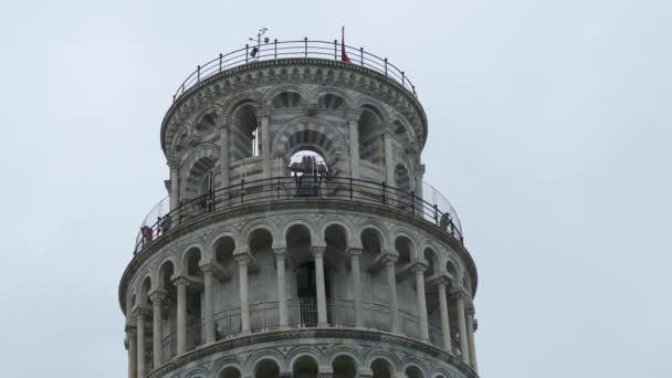 Touristenspaziergang Schiefen Turm Von Pisa — Stockvideo