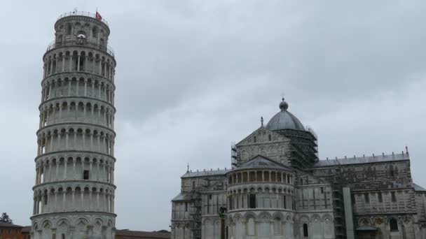 Die Kathedrale Von Pisa Mit Dem Schiefen Turm Von Pisa — Stockvideo