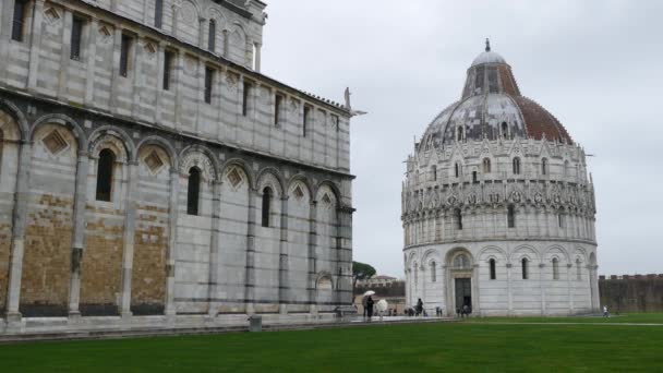 Piazza Del Duomo Einem Bewölkten Tag Pisa — Stockvideo