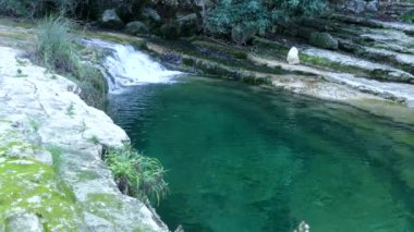 İtalya 'da, Riserva naturale orientata Cavagrande del Cassibile' de temiz su akıntısı
