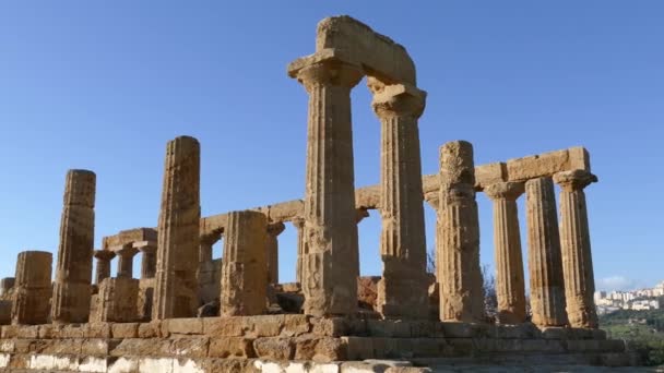 Pan Från Juno Tempel Ett Talet Grekiskt Tempel Agrigento Italien — Stockvideo