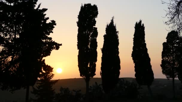 Ηλιοβασίλεμα Στο Agrigento Ιταλία — Αρχείο Βίντεο