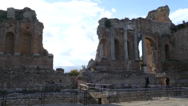 Antiguo Teatro Taormina Italia — Vídeos de Stock