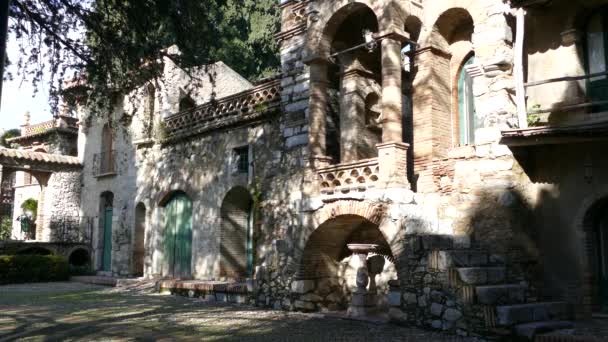 Архитектура Саду Villa Comunale Таормине Италия — стоковое видео