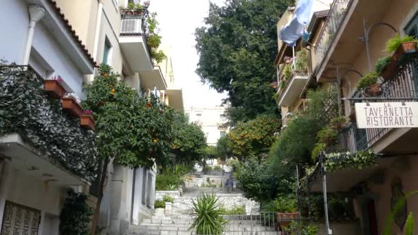 Strairs Laundry Old Town Taormina Italy — Stock video