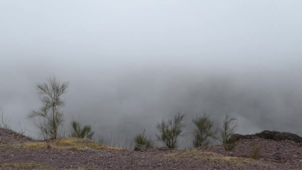 Fumo Nebbia Sul Vesuvio Somma Stratovolcano Sul Golfo Napoli Campania — Video Stock