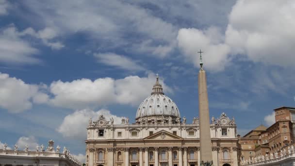 Tijdsverloop Van Sint Pietersbasiliek Vaticaanstad Rome Italië — Stockvideo