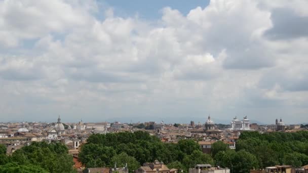 Time Lapse Roma Veduta Della Città Passeggiata Del Gianicolo Italia — Video Stock