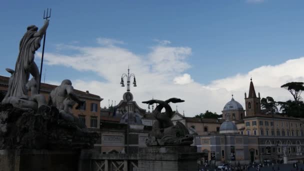 Time Lapse Van Piazza Del Popolo Rome Italië — Stockvideo