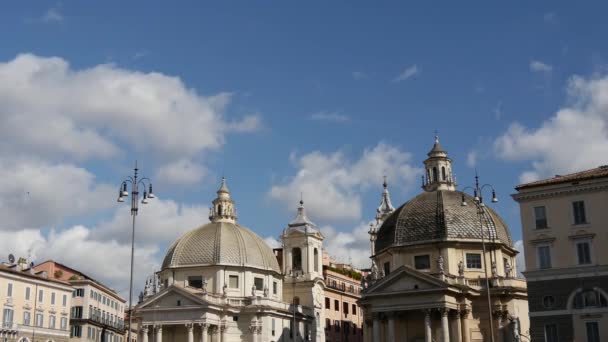 Tempo Decorrido Das Igrejas Gêmeas Santa Maria Montesanto — Vídeo de Stock