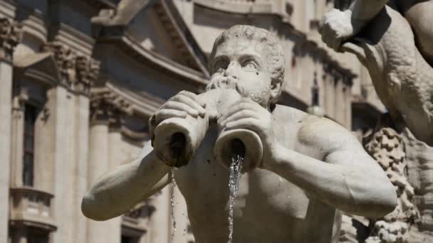 Cerca Fuente Piazza Navona Roma — Vídeos de Stock