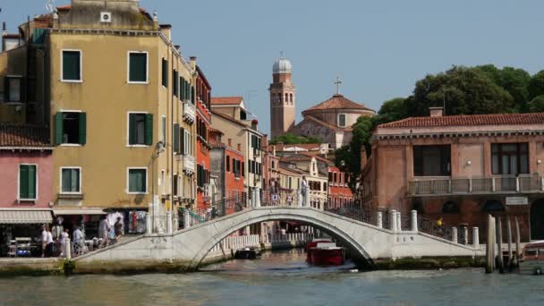 Brücke Und Canal Grande Venedig Italien — Stockvideo