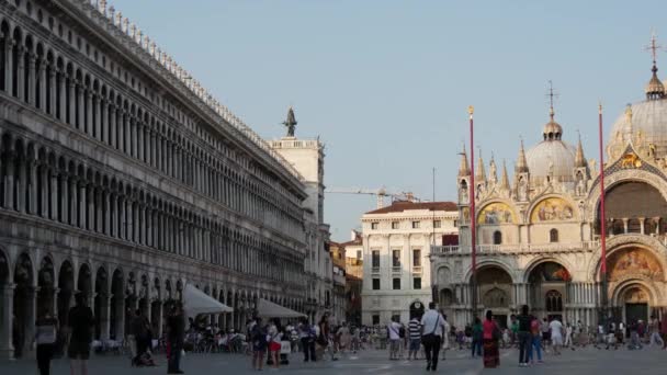 Zeitraffer Von Menschen Auf Dem Markusplatz Venedig — Stockvideo
