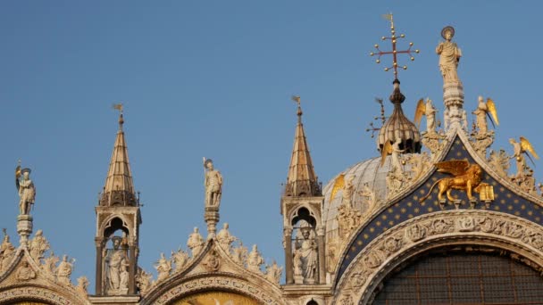 Haut Basilique Saint Marc Venise Italie — Video