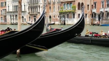 Venedik İtalya 'da Gondollar