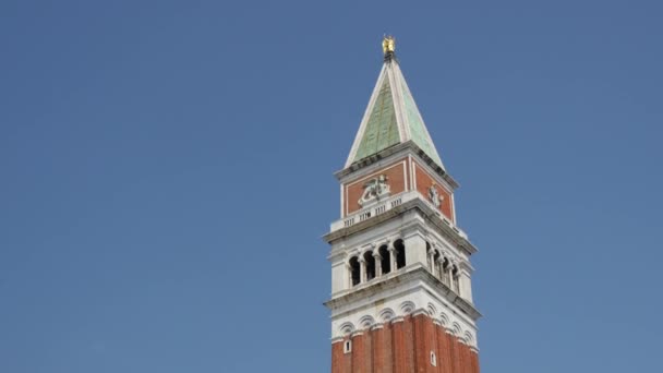 ヴェネツィアの聖マルコ大聖堂の上から傾きますイタリア — ストック動画