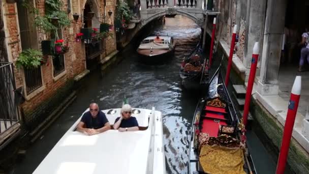 Water Taxis Gondolas Venice Italy — Stock Video