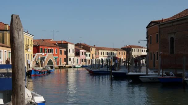 Barcos Canais Murano Veneza Italia — Vídeo de Stock