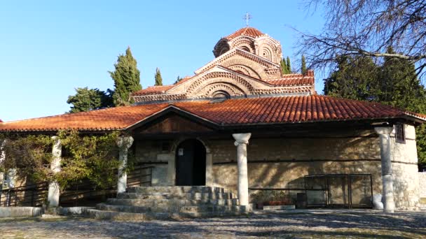 Iglesia Santa María Perybleptos Ohrid Macedonia — Vídeos de Stock