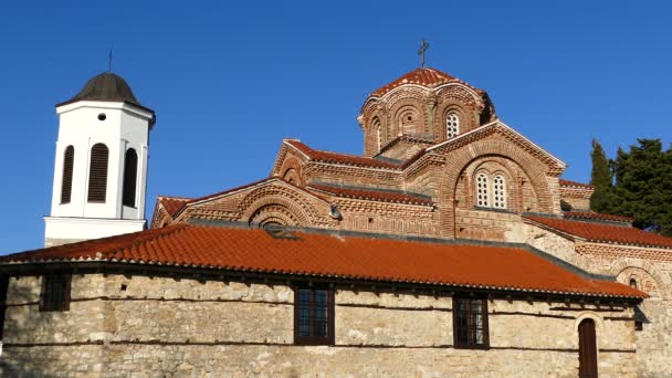 Kostel Panny Marie Perybleptos Ohridu Makedonii — Stock video