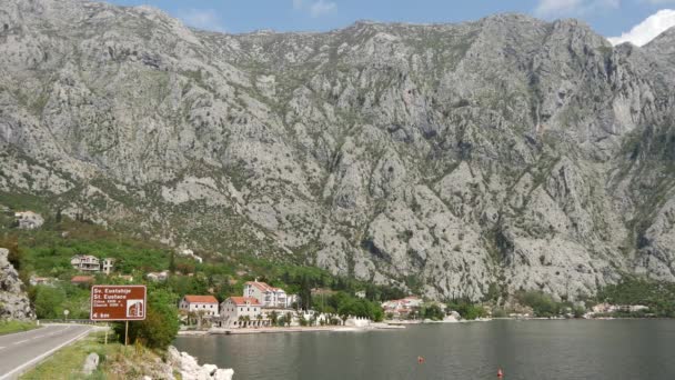 Kotor Bay Montenegro Nun Yanındaki Yol — Stok video