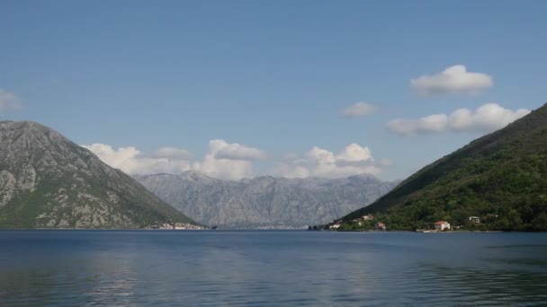Karadağ Daki Fiyortlu Dağlı Kotor Körfezi Nden Zaman Aşımı — Stok video
