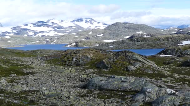 Montañas Nevadas Parque Nacional Jotunheimen Noruega — Vídeos de Stock