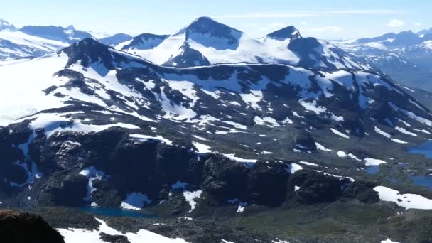 Pan Lago Paisaje Montaña Parque Nacional Jotunheimen Noruega — Vídeos de Stock