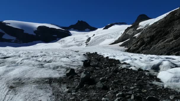 Ledovec Zasněžené Hory Národním Parku Jotunheimen Norsko — Stock video