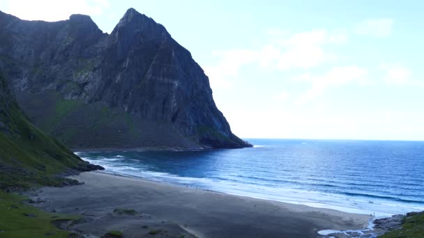 Strand Von Kvalvika Norwegen — Stockvideo