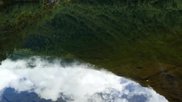 モルキズダーレン公園の湖から傾斜してください Skjohlden Norway — ストック動画