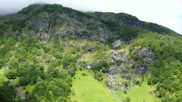 モルキダーレン パークに緑の山 Skjrohden Norway — ストック動画