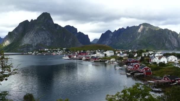 Rybářská Vesnice Reine Norsku — Stock video