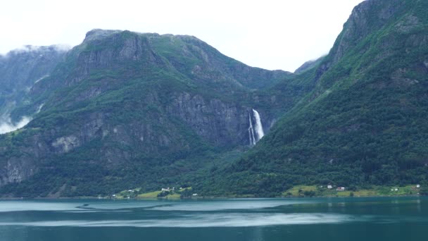 Lanskap Sekitar Desa Skjolden Norwegia — Stok Video