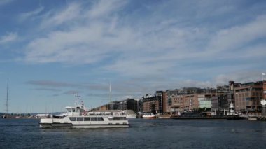 Oslo Norveç Limanı 'ndan kalkan feribot.