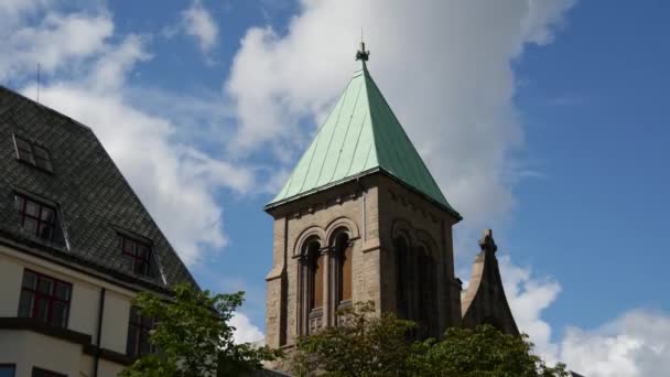 Time Lapse Frogner Church Oslo Norway — Stock Video