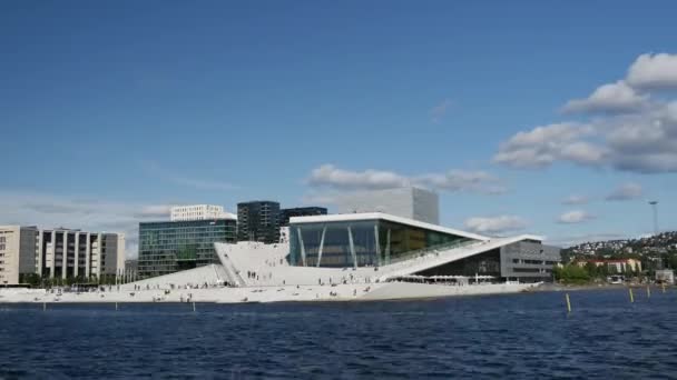 Tijdsverloop Van Het Oslo Opera House Noorwegen — Stockvideo