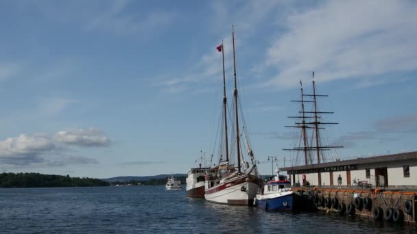 Harbor Boats Oslo Norway — Stock Video