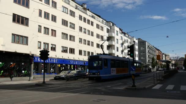 Tram Oslo Norvegia — Video Stock