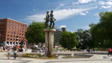 Oslo Norveç 'teki Radhusplassen Meydanı