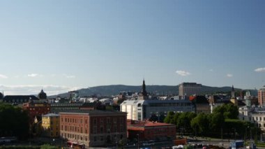 Oslo şehir manzarası Norveç 'teki Oslo Opera Binası' ndan